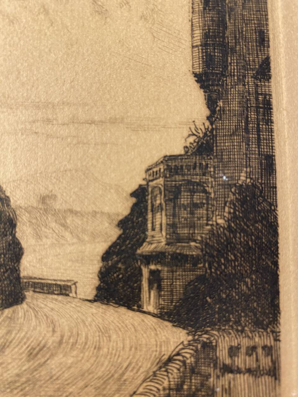 Old engraving, Biarritz, the Devil's Bridge 20th century