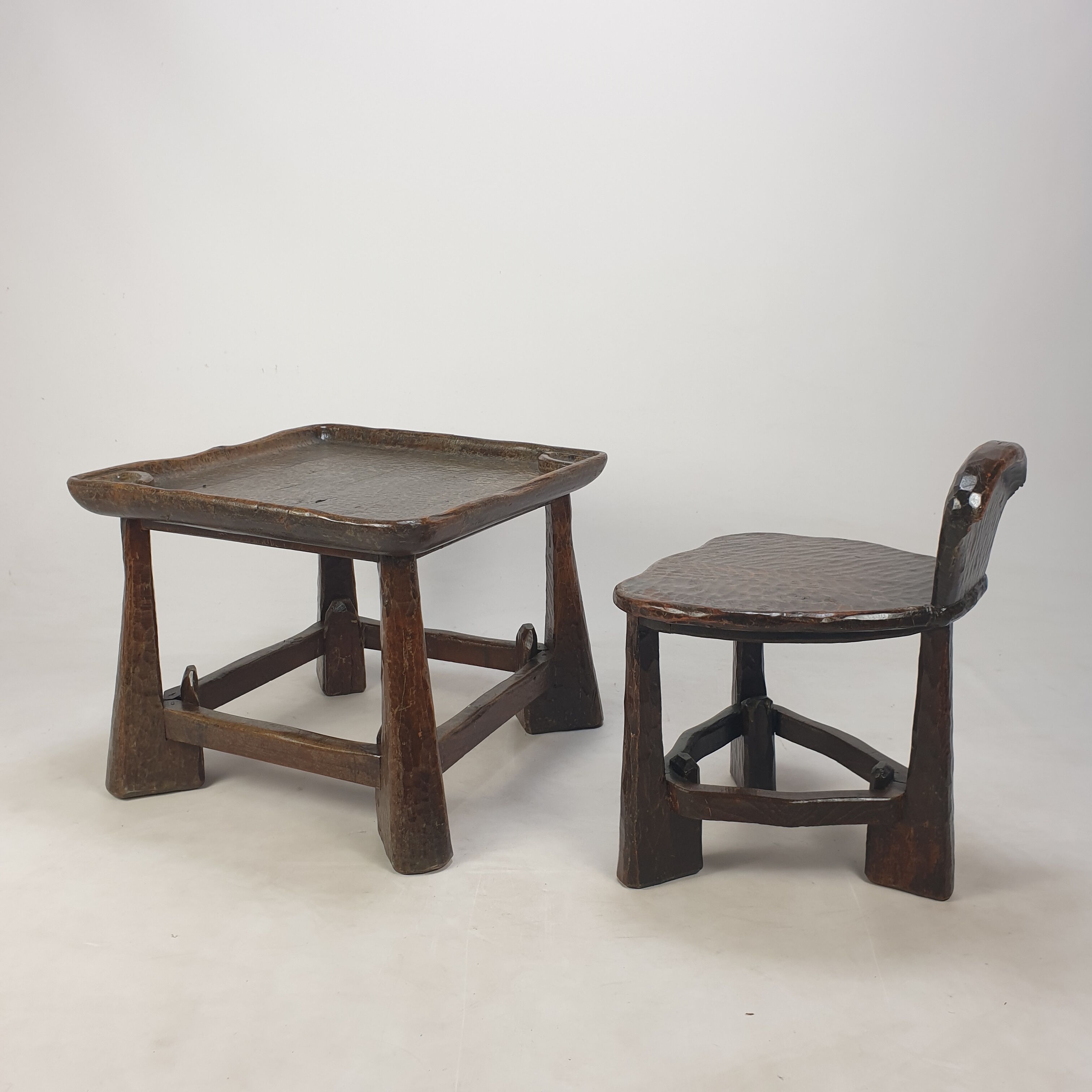 Mid Century set of wooden Chair and Table, 1950's