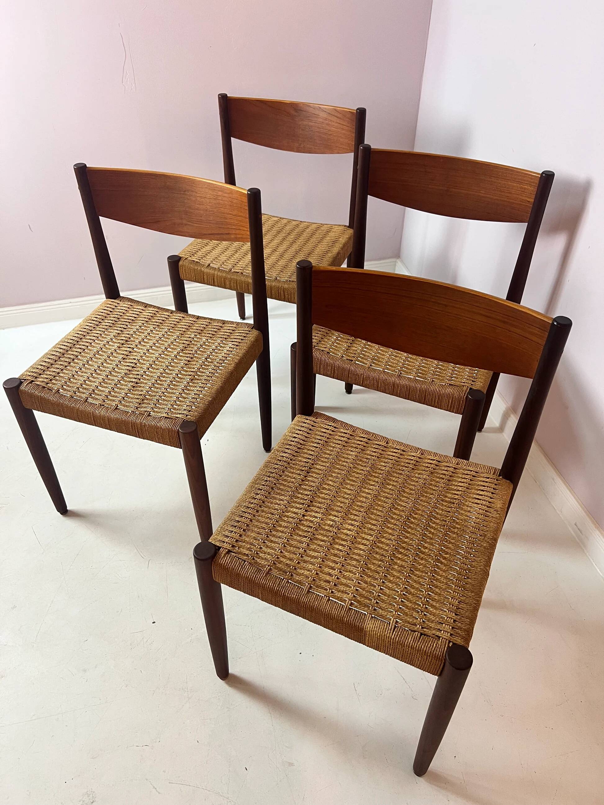 Set: 4x Dining Chair Teak by Poul Volther for Frem Rojle
