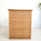 Pair of wicker and bamboo desks, Dal Vera, vintage