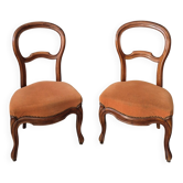 Pair of low armchairs in Louis Philippe style