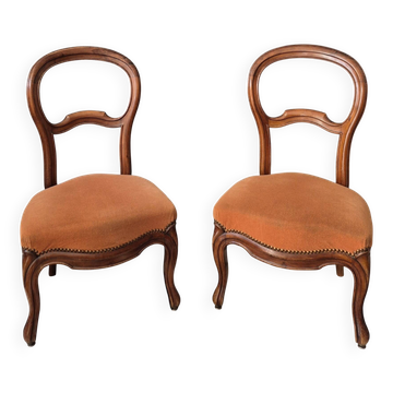Pair of low armchairs in Louis Philippe style