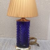 Superb blue crystal lamp vintage 80's to place Feese made in Germany.