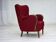 1960s, Danish armchair, original condition, wool fabric, beech wood legs.