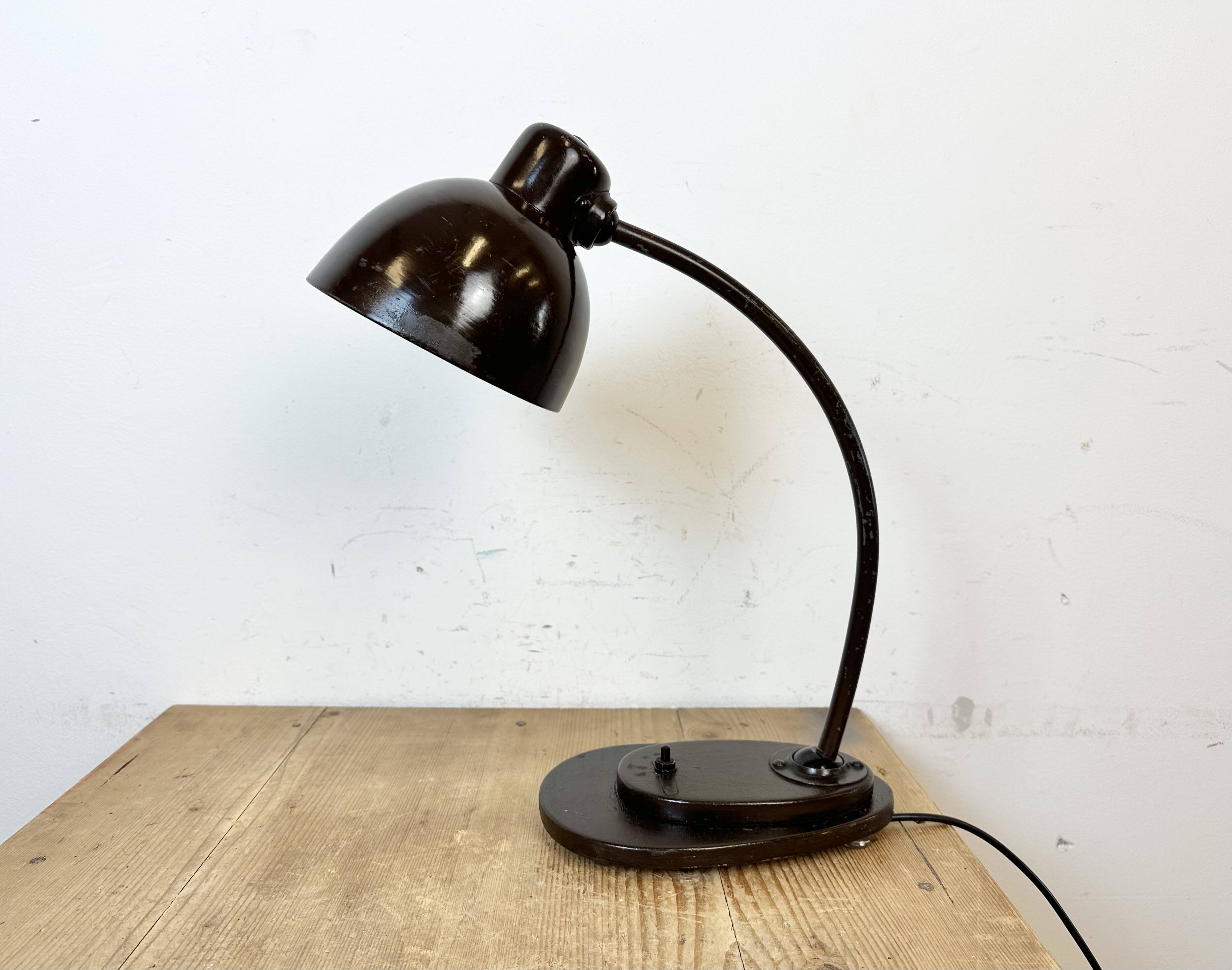 Vintage brown adjustable table lamp, 1960s
