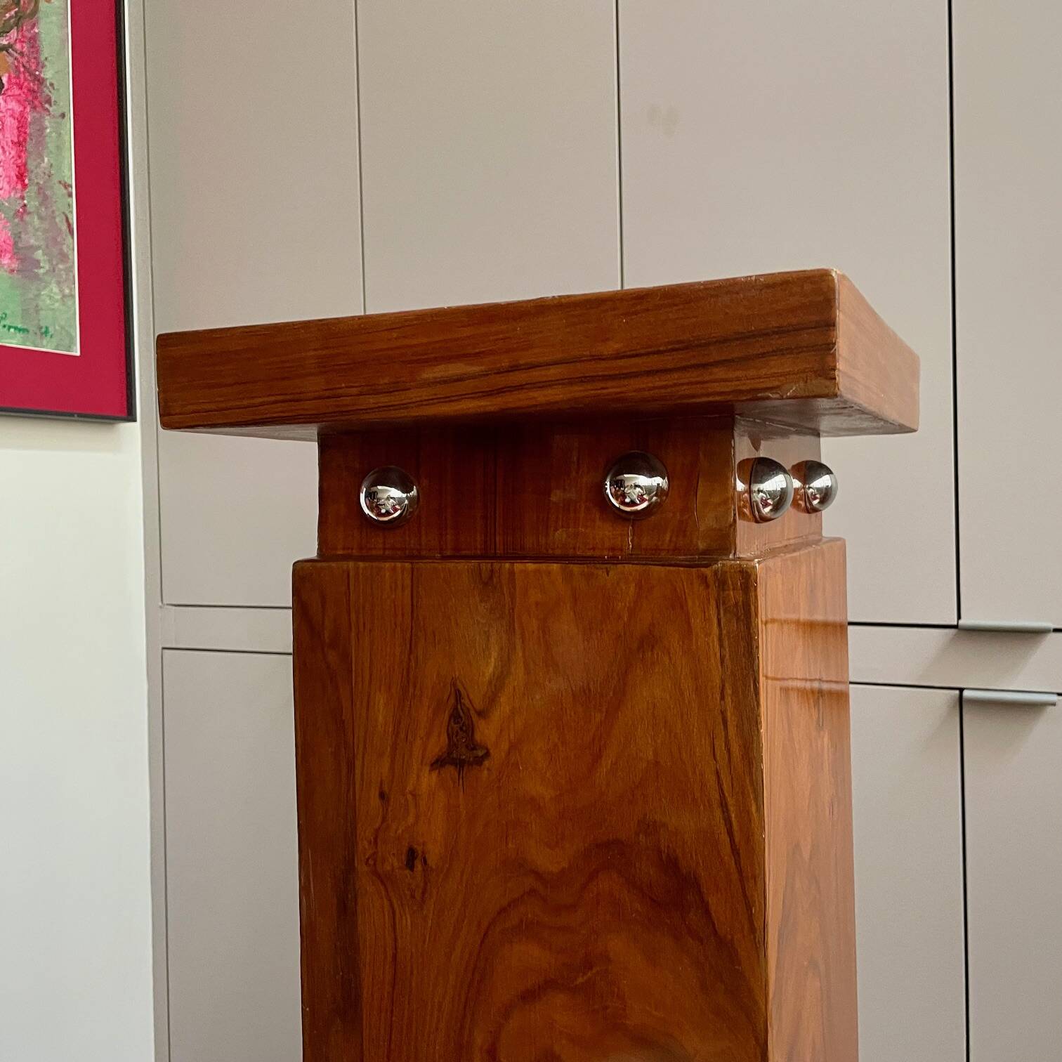 Paire de colonnes / sellettes Art Déco en palissandre  et chrome