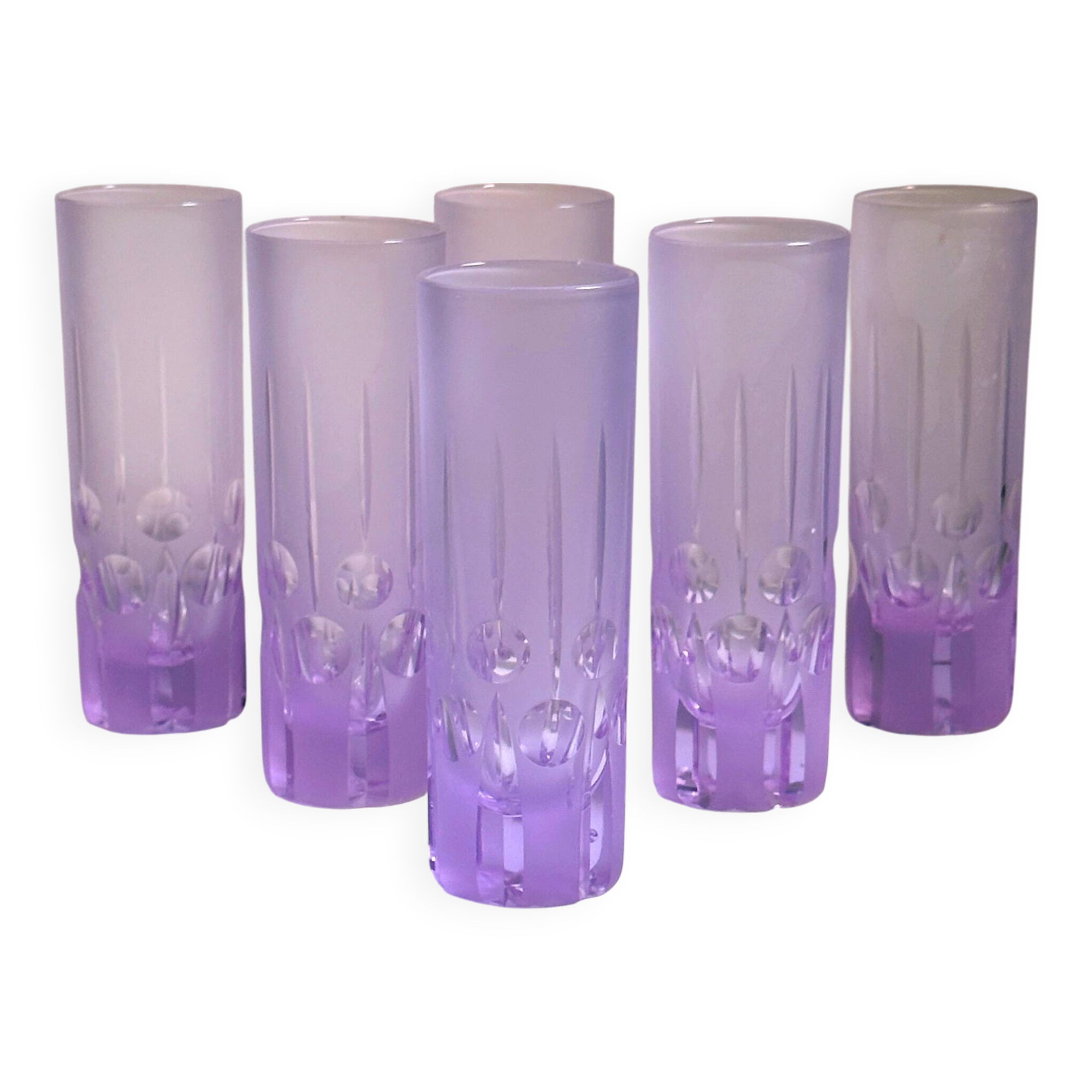 6 verres à long drink italiens de l'ère spatiale - Alexandrite, années 1970