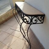Console wrought iron /marbre