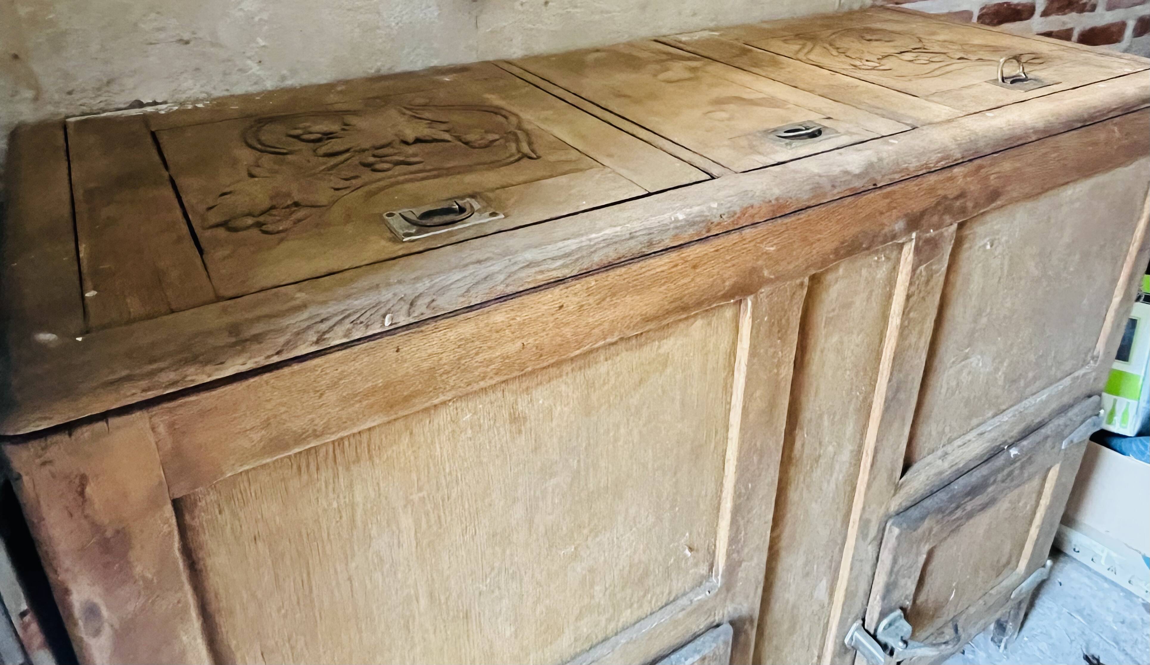 Old wooden refrigerator