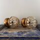 Pair of Scandinavian golden globe wall lights