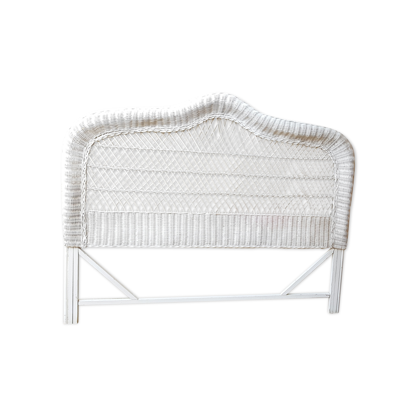White wicker bedhead  70