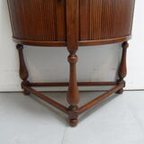 Table demi-lune en chêne vintage avec volet roulant