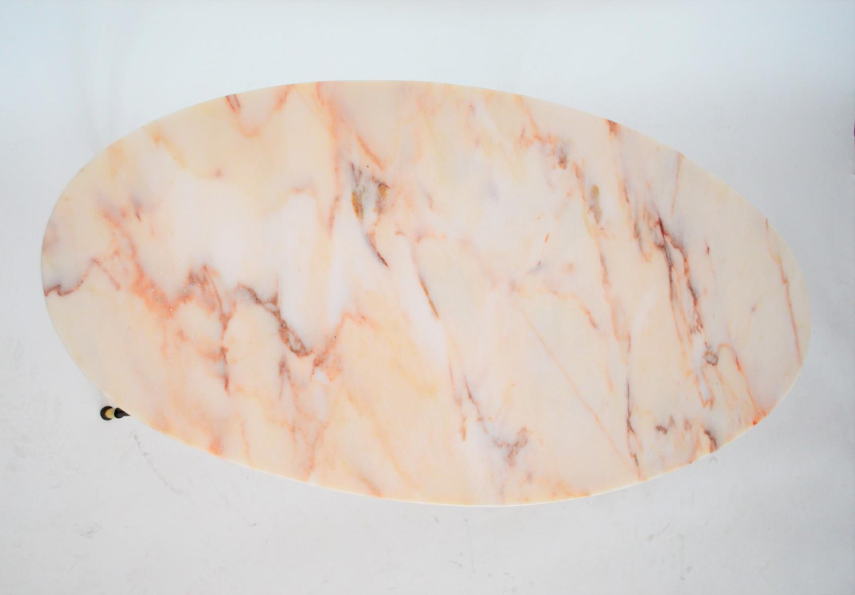 Italy 1950 s oval marble coffee table
