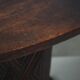 Sculptural African stool in hardwood, curved seat and architectural base, 1970s.