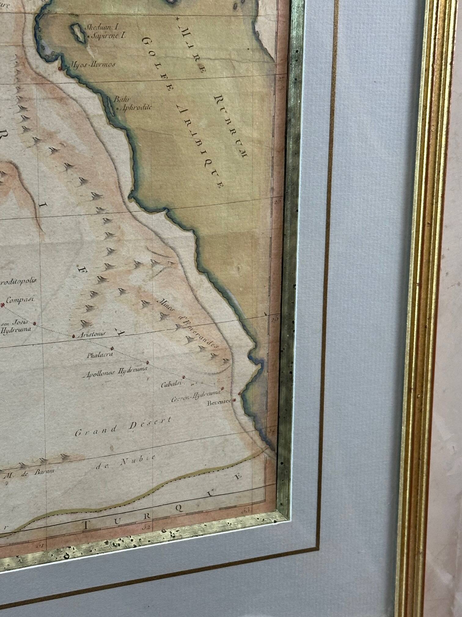 Map of Egypt 1762 under frame