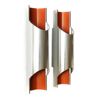 Pair of wall lights/sconces "Pandean" by Bent Karlby for Lyfa. Denmark 1970s.