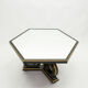 Table à manger néoclassique Maurice Hirsch bois noir doré miroir 1970