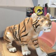 Large porcelain tiger ROYAL DUX – Czechoslovakia - Art Deco 1930