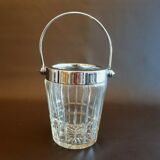 70s crystal and metal ice bucket