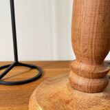 Trio of Vintage Teak and Steel Candlesticks