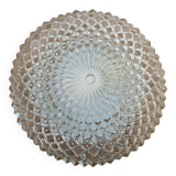 Antique Ceiling Light Wall Lamp Molded Glass Diamond Tip + Black Metal Support