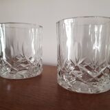 Set of 2 crystal whisky glasses