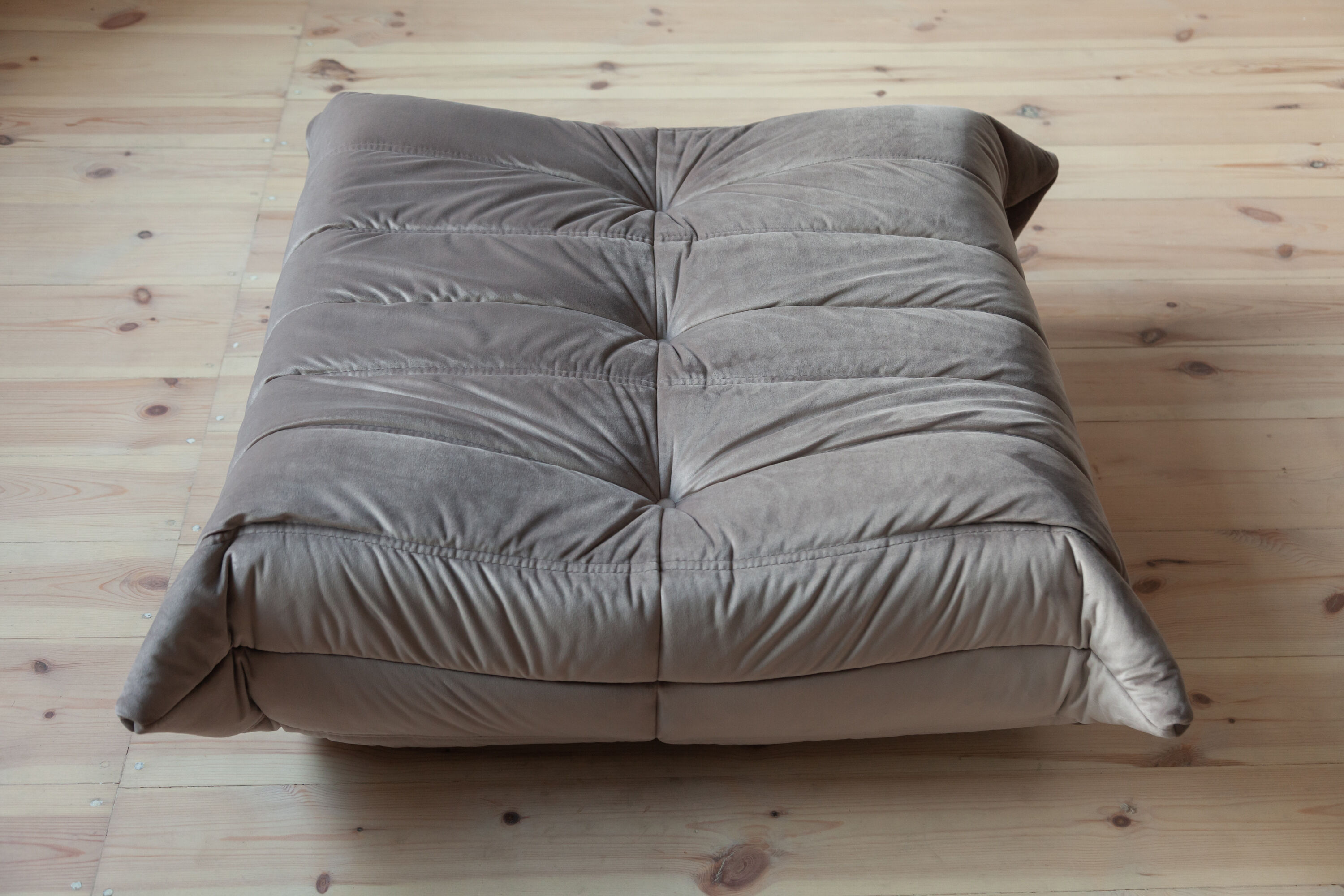 3-seater sofa, armchair and ottoman Togo velvet sofa designed by Michel Ducaroy 1973