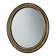 Miroir ovale néoclassique français en noir et or, 20e siècle