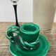 Vallauris candle holder in vintage green ceramic 1970