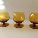 Vintage amber cognac glasses