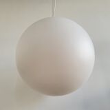 Opaline glass globe pendant lamp, 1960's