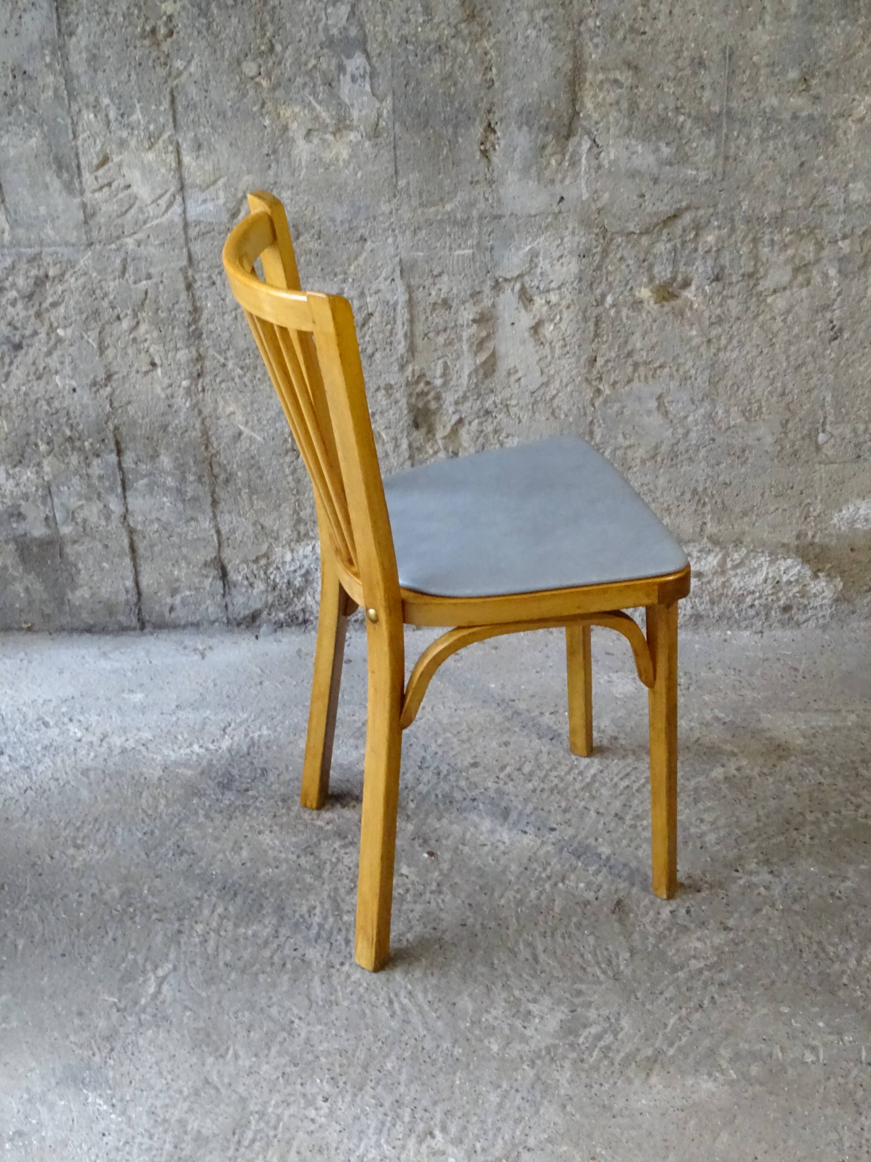 Set de 2 chaises baumann bistrot n°53 skaï gris