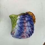 Old pitcher pitcher in slip shape vintage kitsch grape cluster