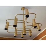 Golden chandelier 9 fires from Sciolari Italy 1960