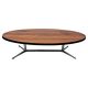 Danish Mid Century Modern oval coffee table with a teak top and chrome legs.