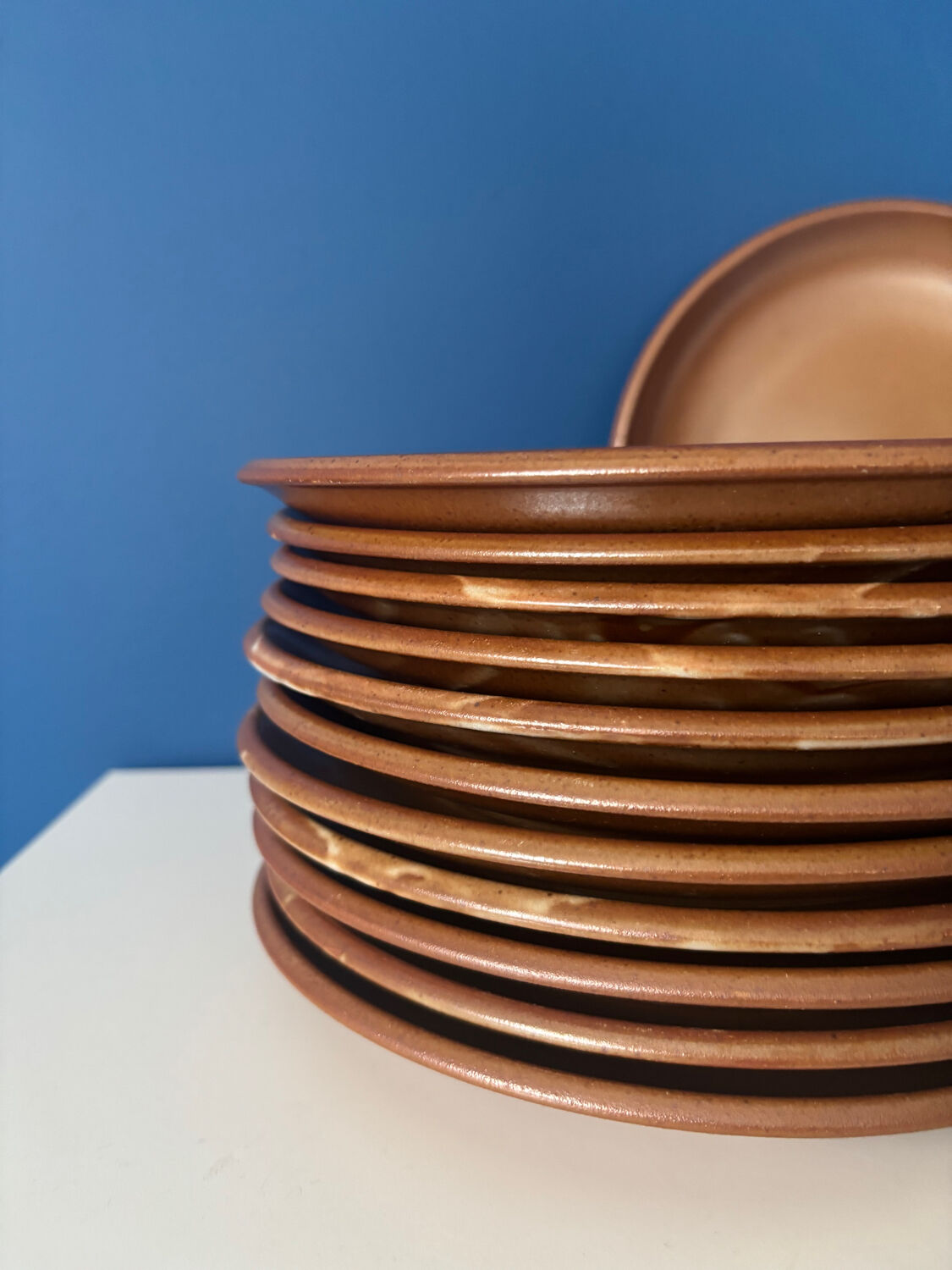 Set of 6 vintage Brenne stoneware plates from France – Stoneware service