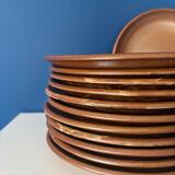 Set of 6 vintage Brenne stoneware plates from France – Stoneware service