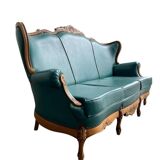 Vintage turquoise baroque armchair / sofa / couch