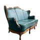 Fauteuil / canapé / canapé baroque turquoise vintage