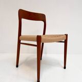 Refurbished set of 4 Model 75 chairs by Niels Møller, 1960s