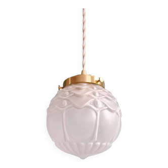 Art Deco satin glass pendant (2 available), 1920s-30s
