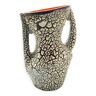 Old vase 2 handle ceramic vallauris volcanic effect interior red