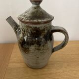 Stoneware coffee pitcher signed atch
