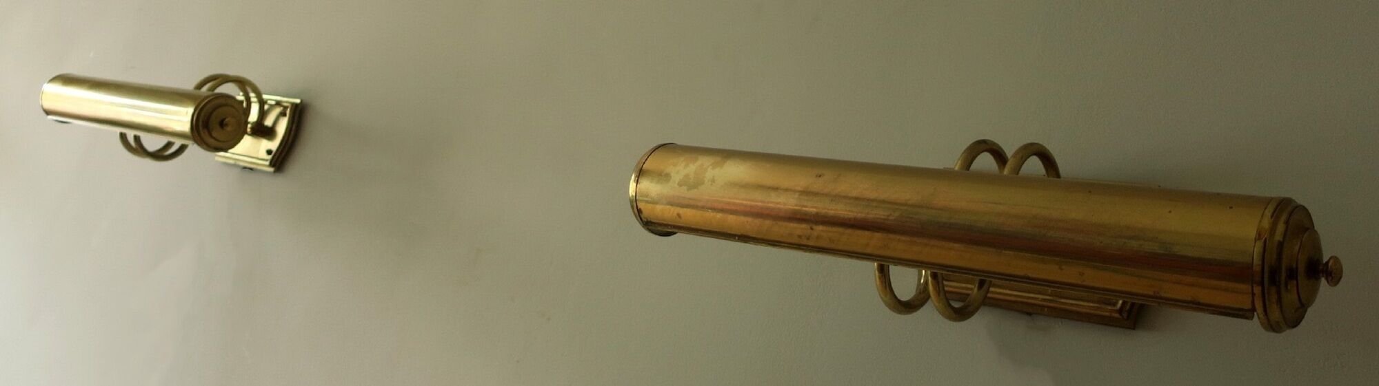 Pair of brass adjustable wall reading lights 1960s