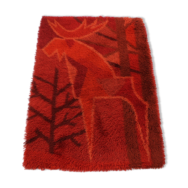 Tapis en laine danois des années 1960 - 135x90cm | Selency