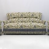 Rare 19th Century Napoleon III Brocade Sofa and Two Armchairs
