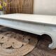 Low table in exotic wood with its safety glass