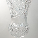 Hand-cut crystal vase on pedestal
