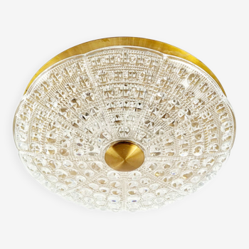 Large Mid Century Scandinavian Glass Flush Mount By Carl Fagerlund For Orrefors, Sweden, 1960s