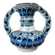 Artisanal Moroccan faience vase signed – blue & green decor